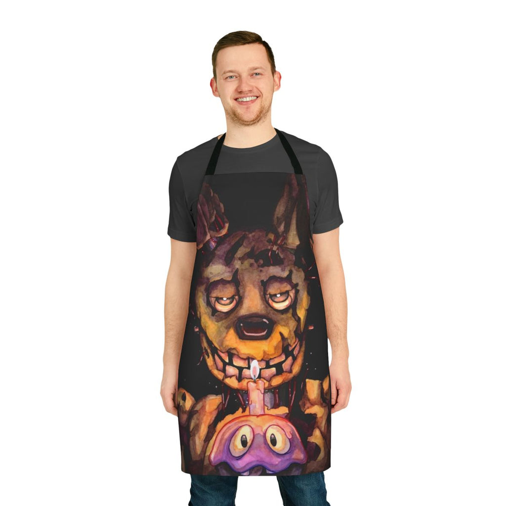 Dark, watercolor-style fan art apron inspired by the Five Nights at Freddy's horror video game series