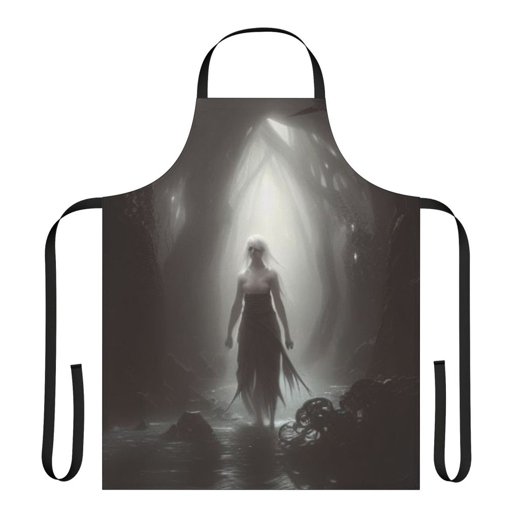 Darkly alluring fantasy apron featuring a tattered rag design and otherworldly elements.