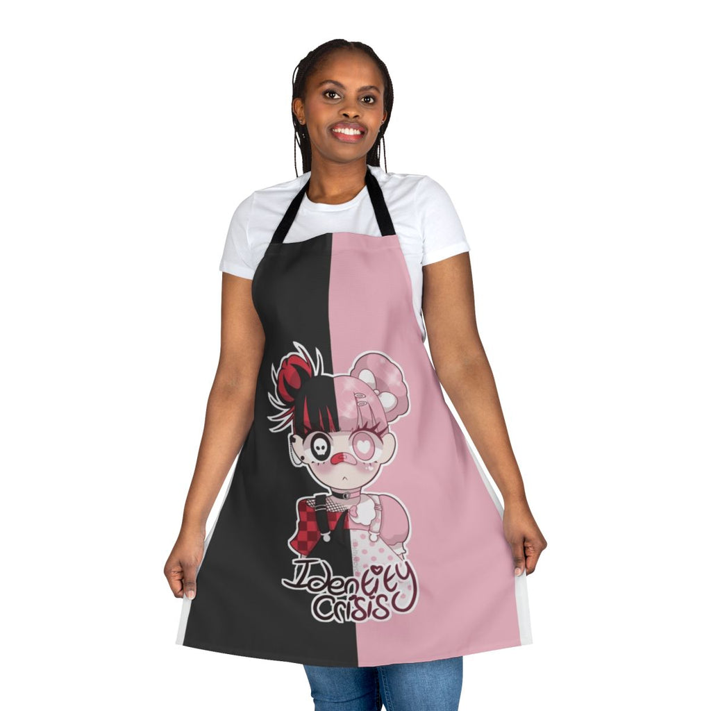Apron with dark, whimsical anime-inspired design