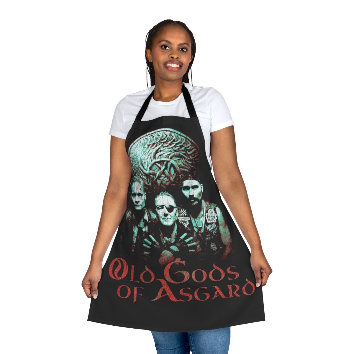 Darkness-themed apron featuring a parody design inspired by the videogame Alan Wake