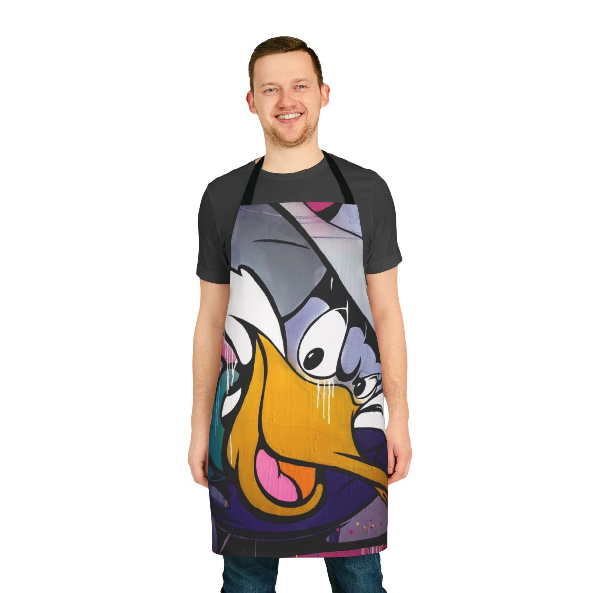 Darkwing Duck inspired apron with cartoon animation and superhero design for COVID-19 protection