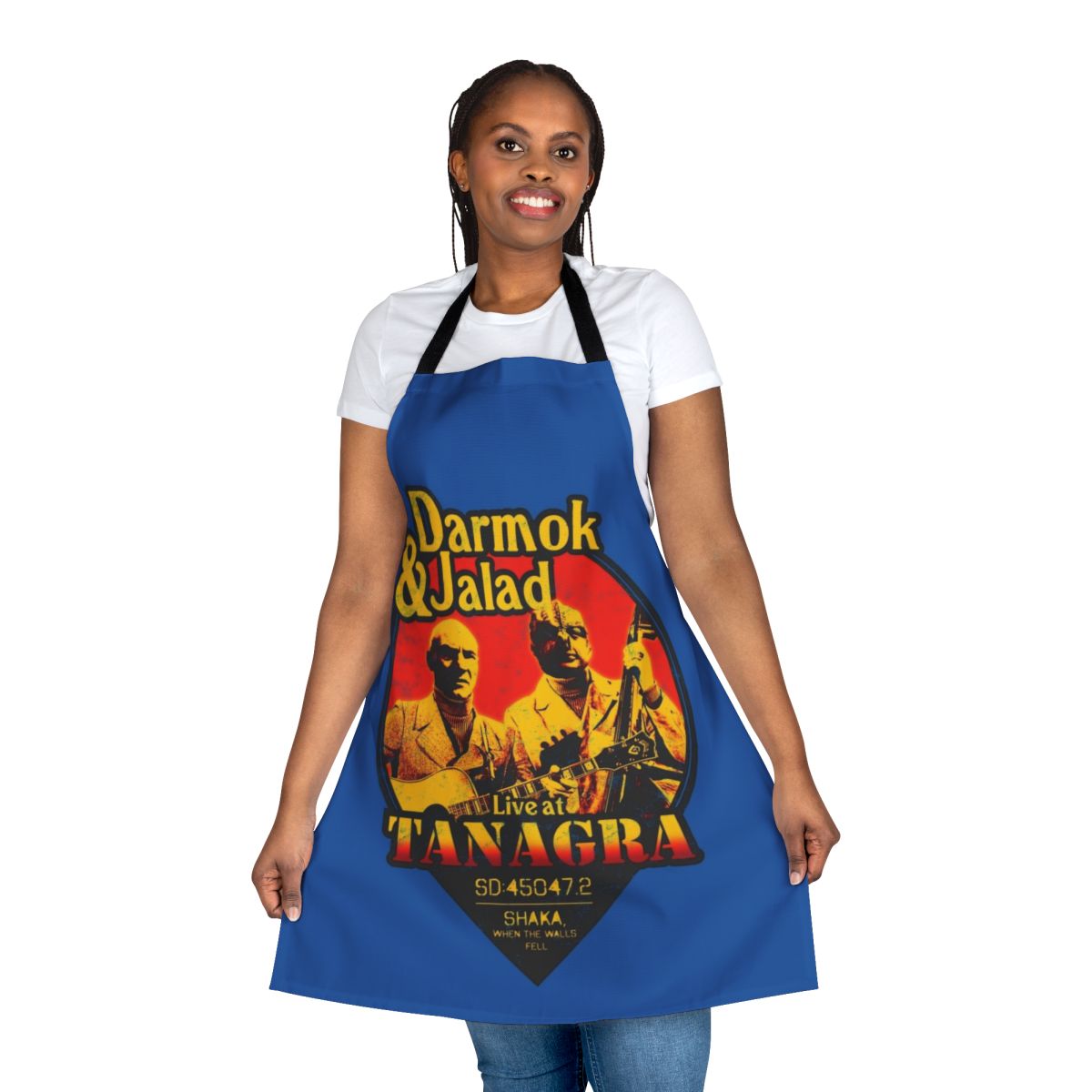 A humorous apron inspired by the iconic Star Trek: The Next Generation episode "Darmok and Jalad"
