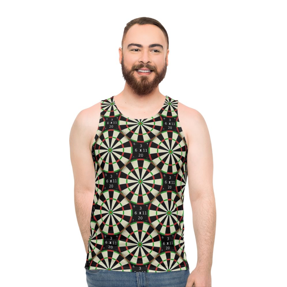 Dartboard design unisex tank top for darts enthusiasts