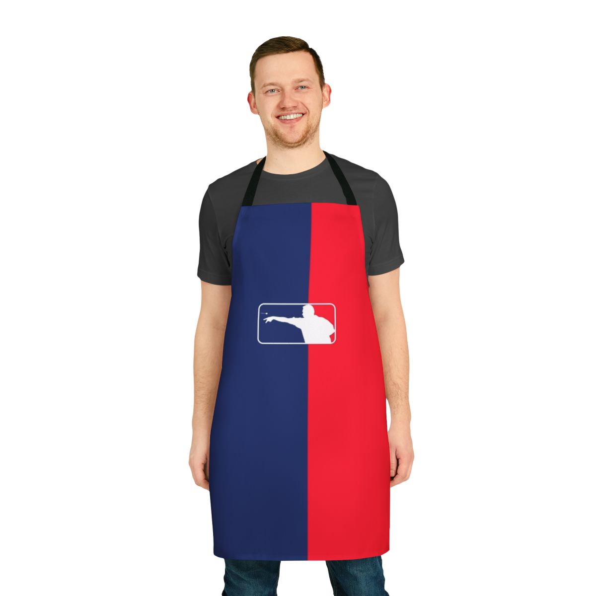 A high-quality darts apron featuring a sleek design and sports-themed graphics for dart enthusiasts.