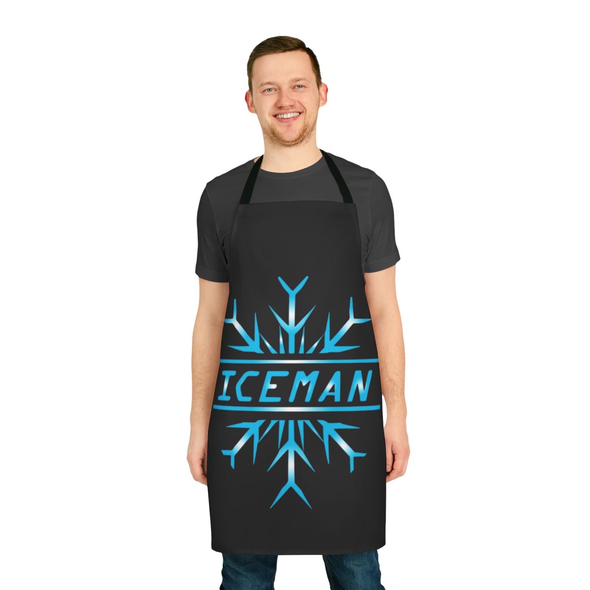Darts themed apron featuring the Gerwen Price Iceman design