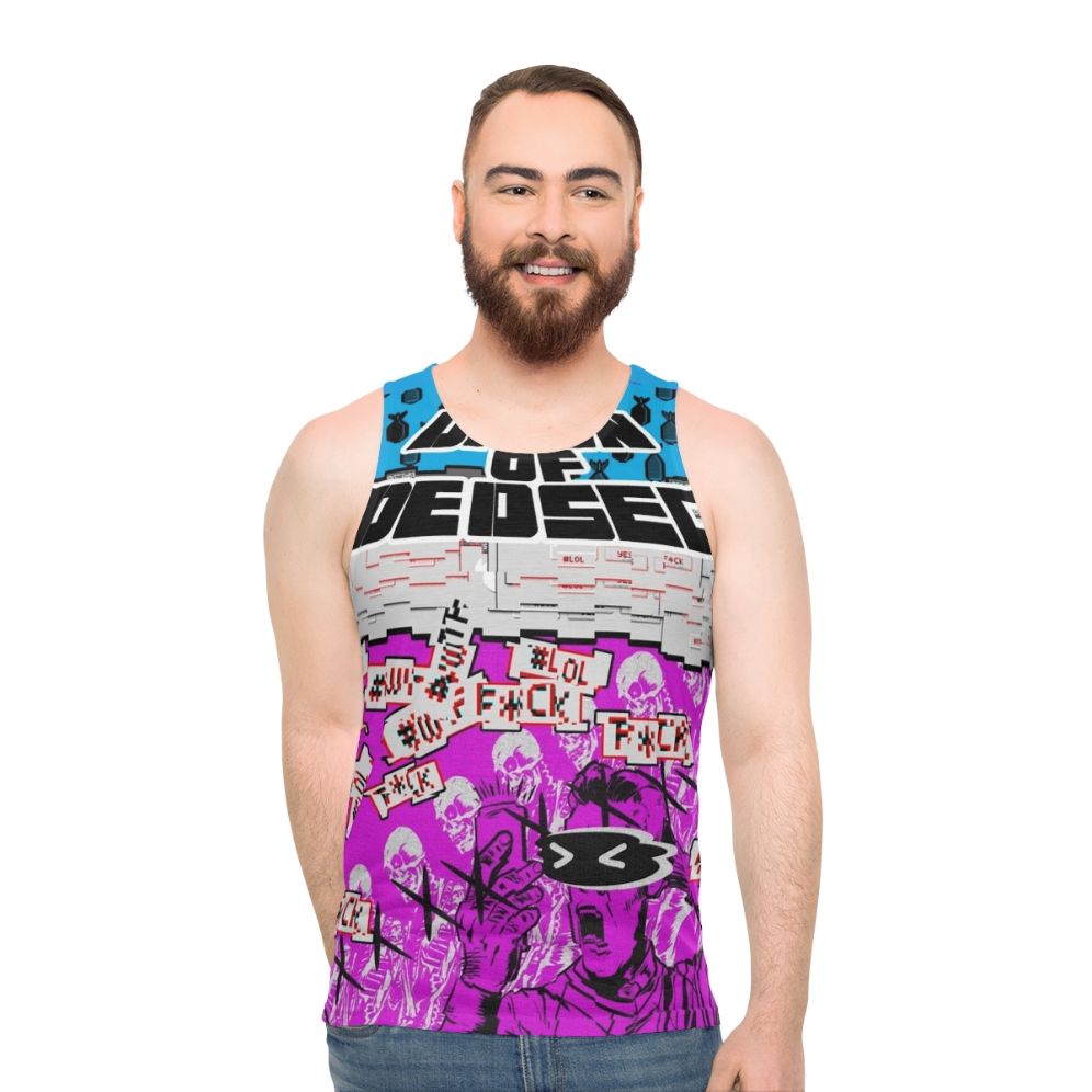 Dawn of Dedsec Unisex Tank Top with Dedsec logo