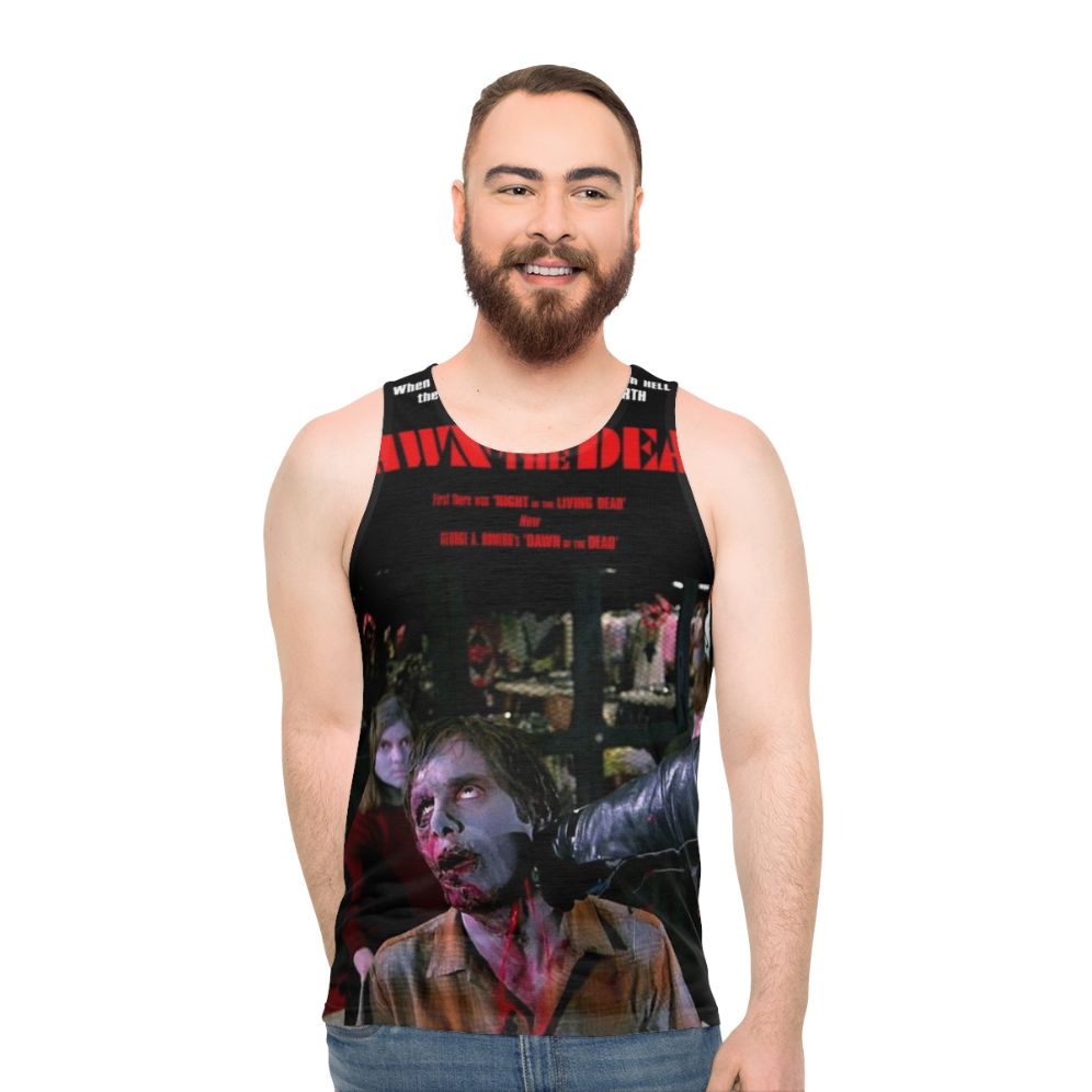 Dawn Of The Dead Unisex Tank Top featuring zombie design