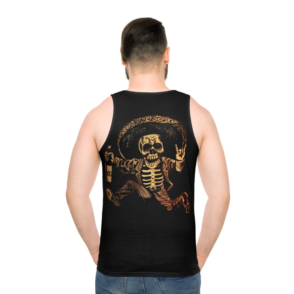 day of the dead tank top with posada mexican folk art and sugar skull design