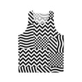Dazzle Geometric Patterns Unisex Black and White Tank Top
