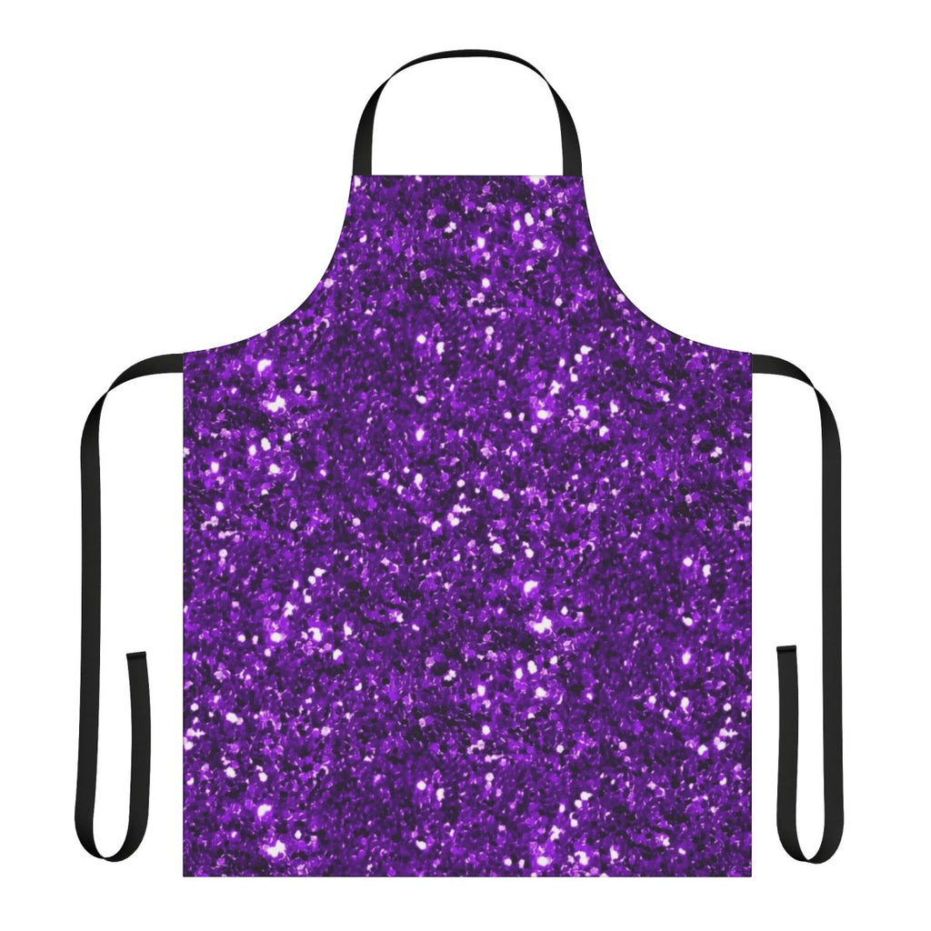 Purple glittery apron with shiny confetti design