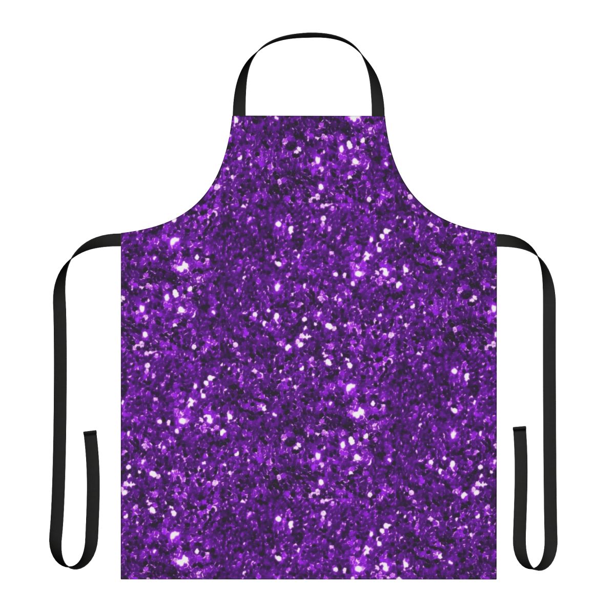 Purple glittery apron with shiny confetti design
