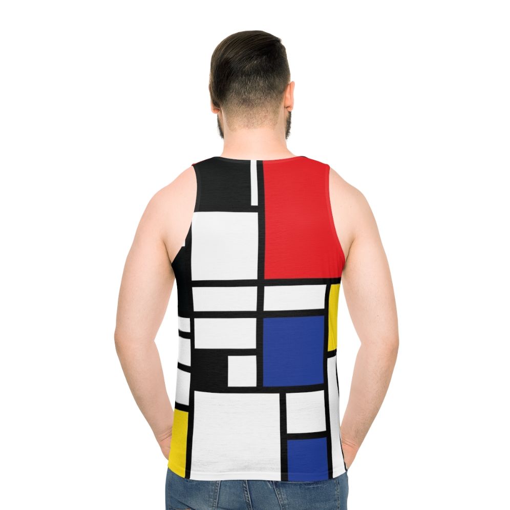 De Stijl Unisex Tank Top with Mondrian-inspired Primary Color Blocks