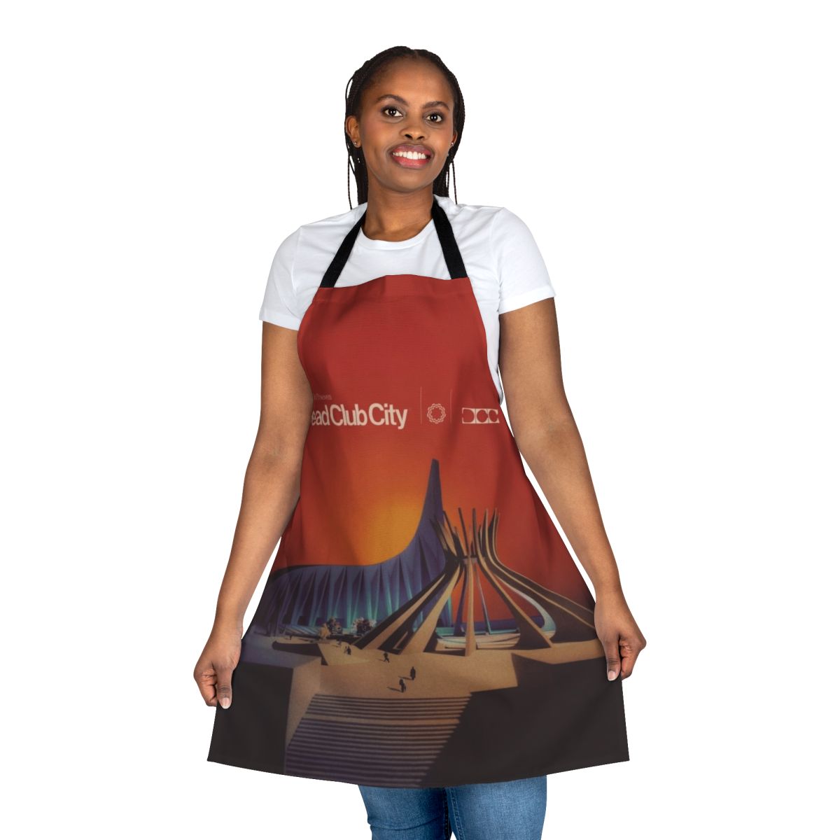 Nothing But Thieves Deadclub City inspired cooking apron with band logo and album artwork.