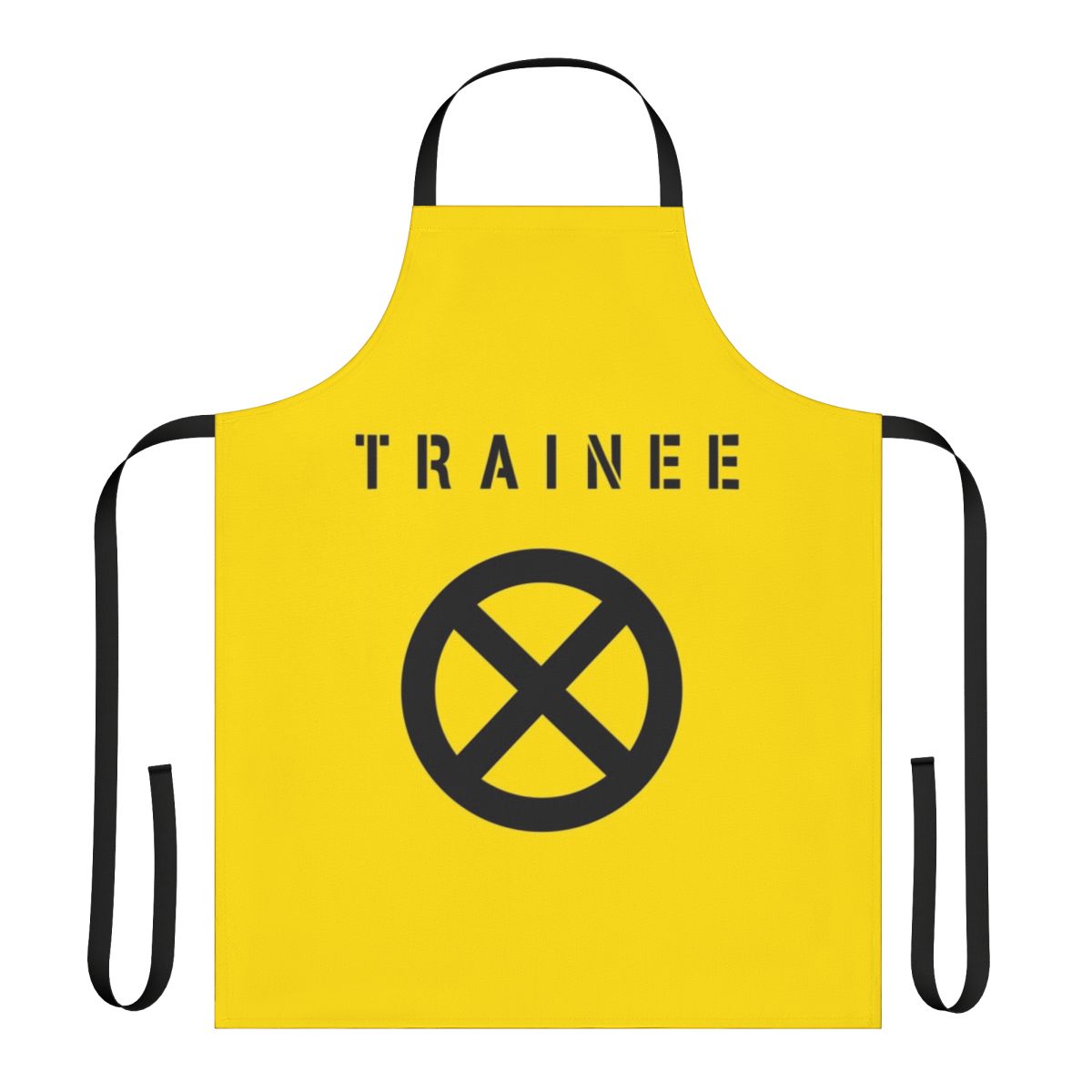 Deadpool inspired apron featuring a training graphic