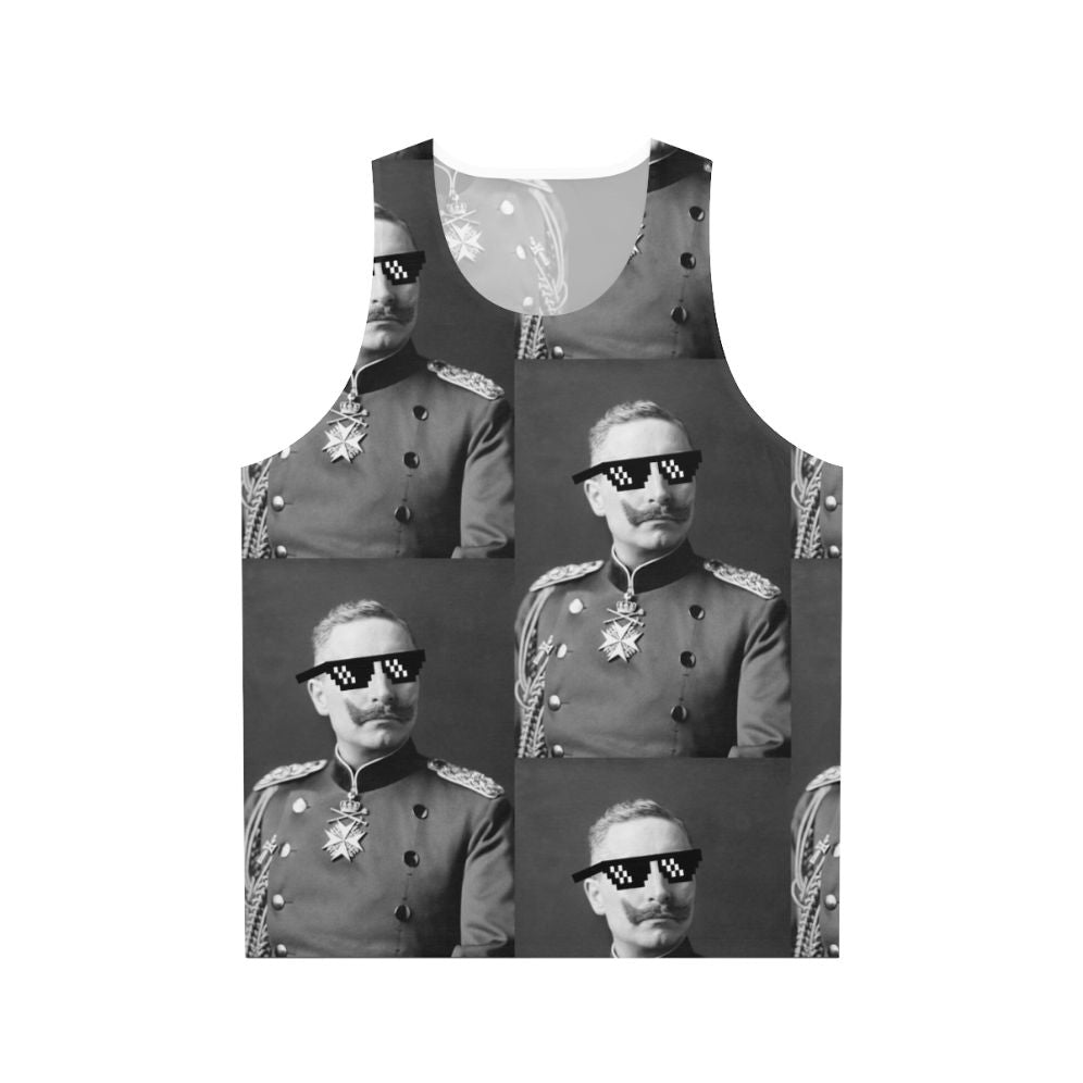 Unisex tank top with "Deal With It" and image of Kaiser Wilhelm II