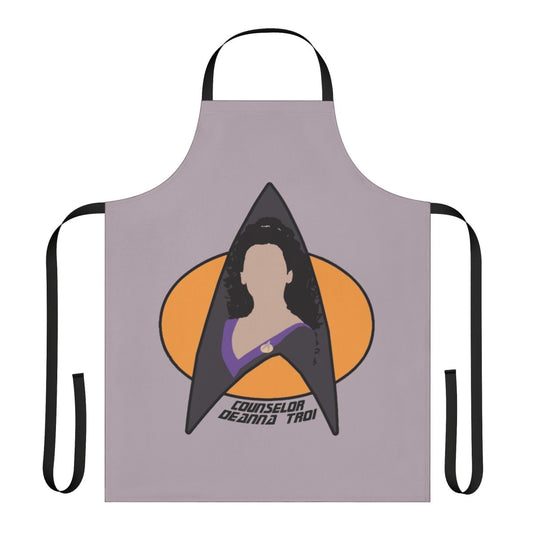 Deanna Troi inspired purple apron with Star Trek: The Next Generation design