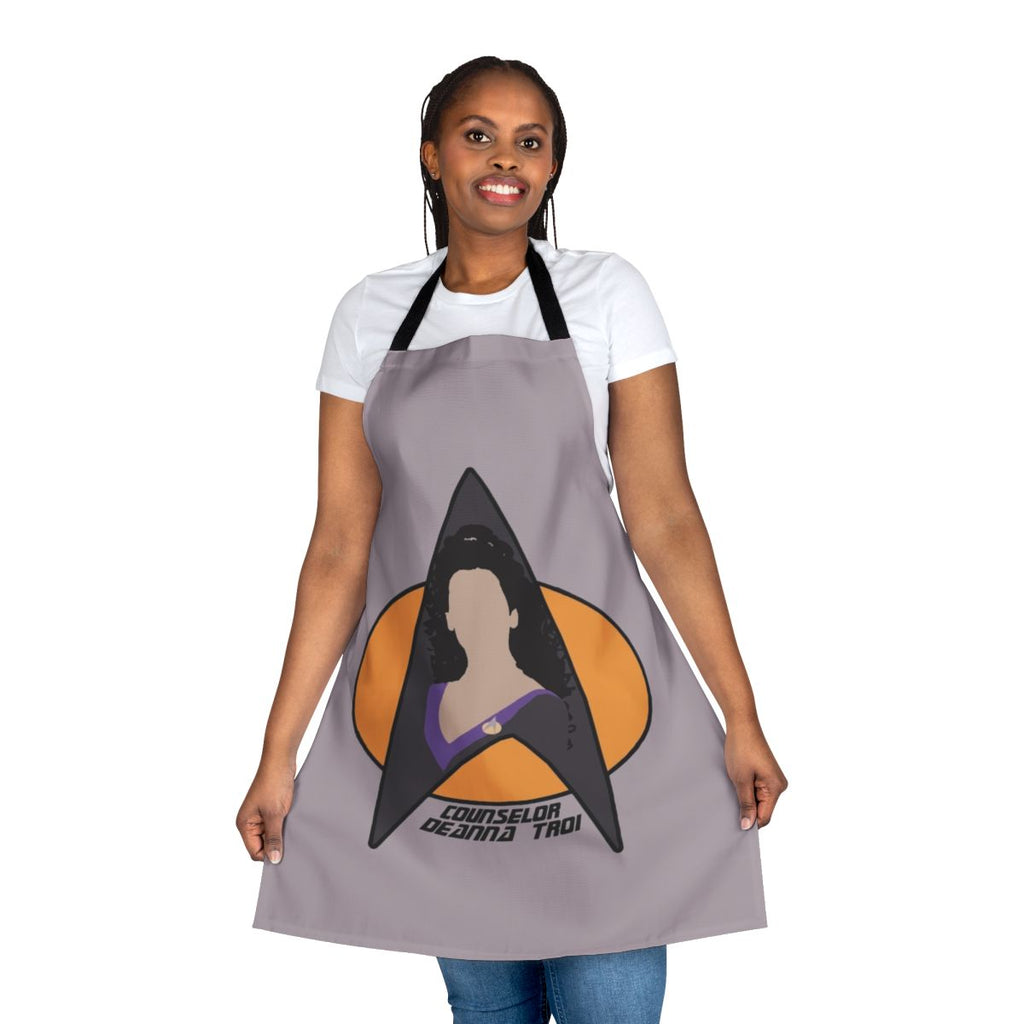 Deanna Troi inspired purple apron with Star Trek: The Next Generation design