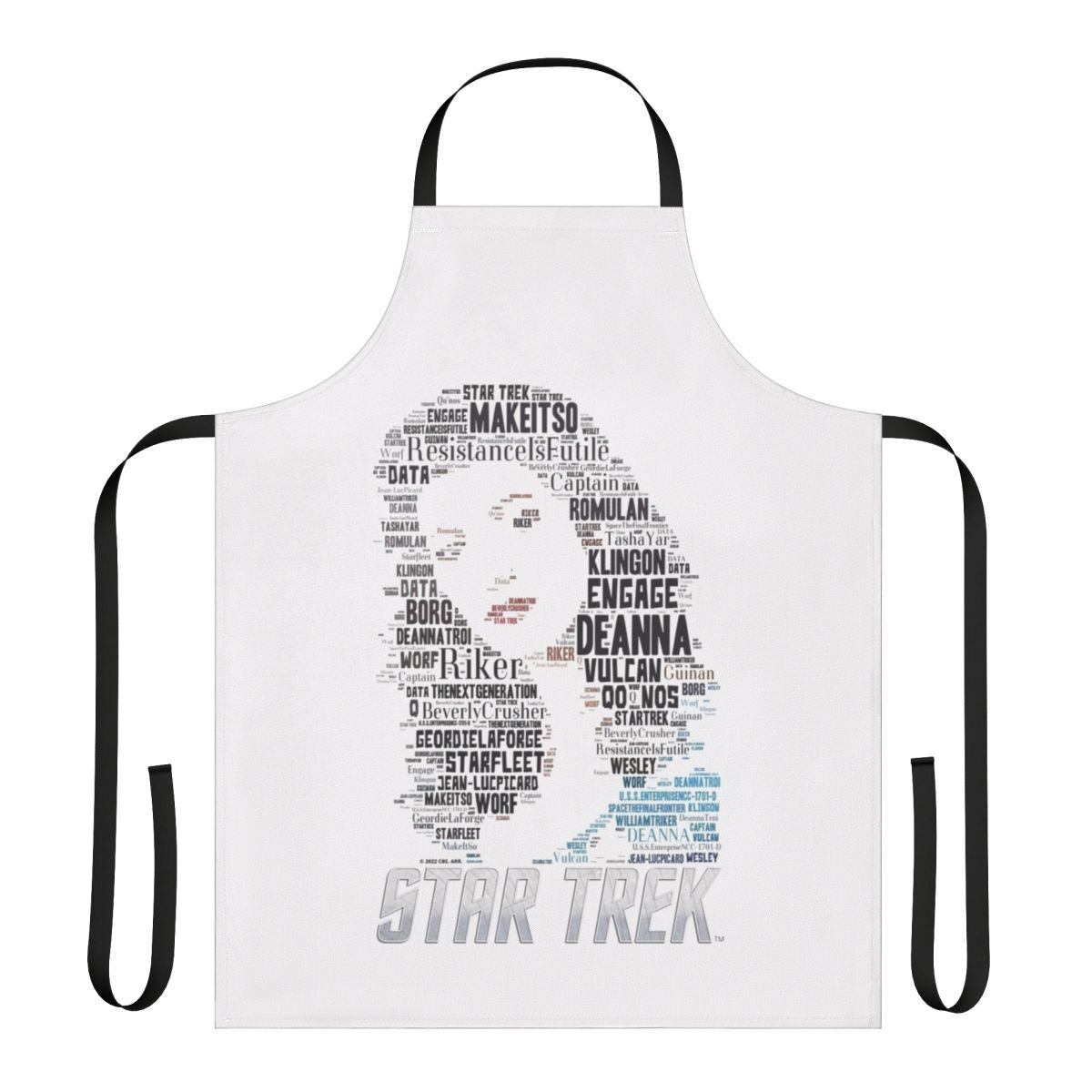 Deanna Troi Star Trek The Next Generation Inspired Apron with Enterprise, Starfleet, and Sci-Fi Imagery