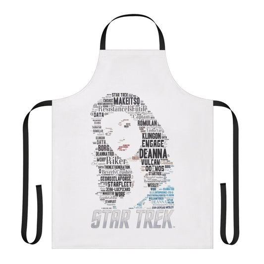 Deanna Troi Star Trek The Next Generation Inspired Apron with Enterprise, Starfleet, and Sci-Fi Imagery