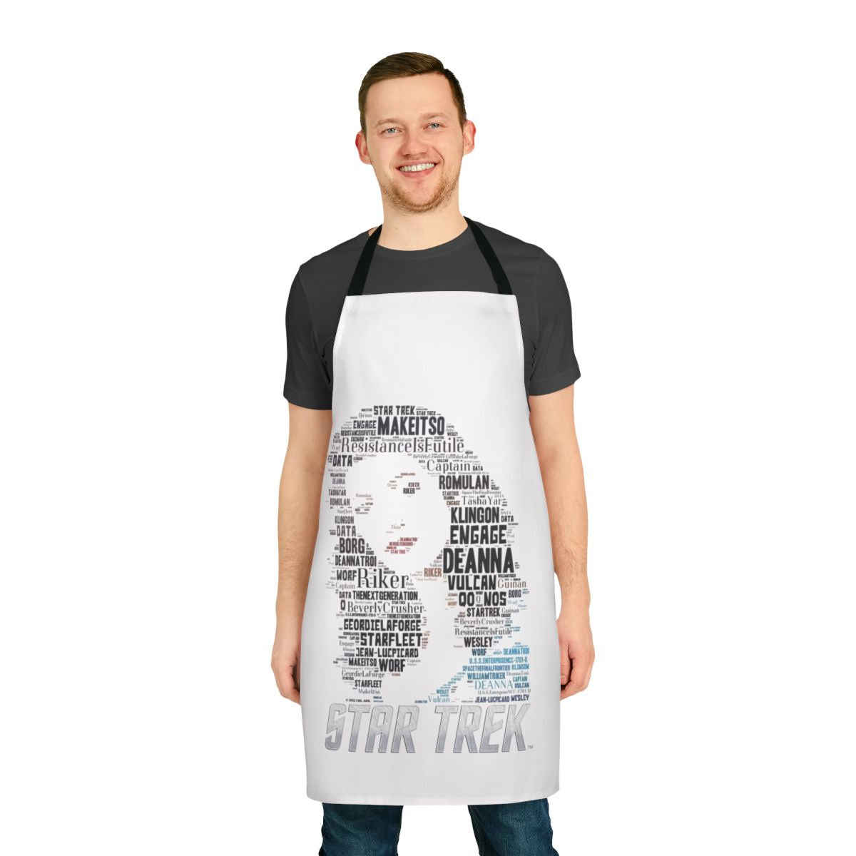 Deanna Troi Star Trek The Next Generation Inspired Apron with Enterprise, Starfleet, and Sci-Fi Imagery