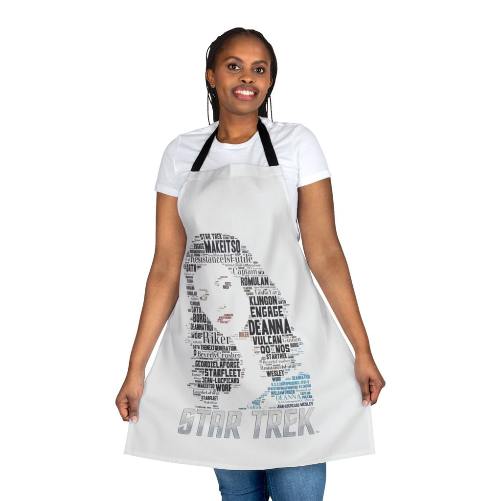 Deanna Troi Star Trek The Next Generation Inspired Apron with Enterprise, Starfleet, and Sci-Fi Imagery