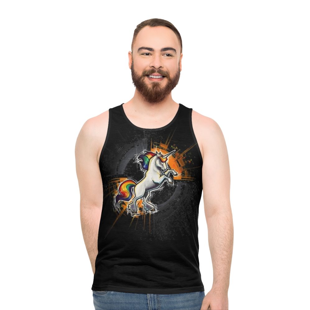 Death metal unicorn unisex tank top