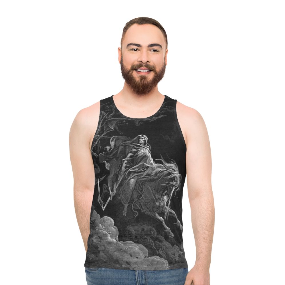 Death on a Pale Horse unisex tank top featuring Gustave Dore's iconic artwork