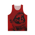 Astronaut tank top with skull design and space imagery
