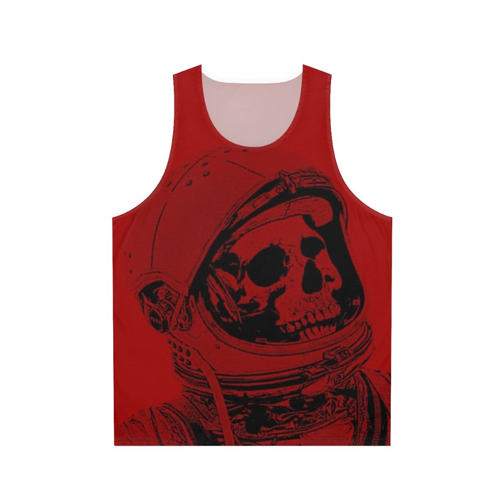 Astronaut tank top with skull design and space imagery