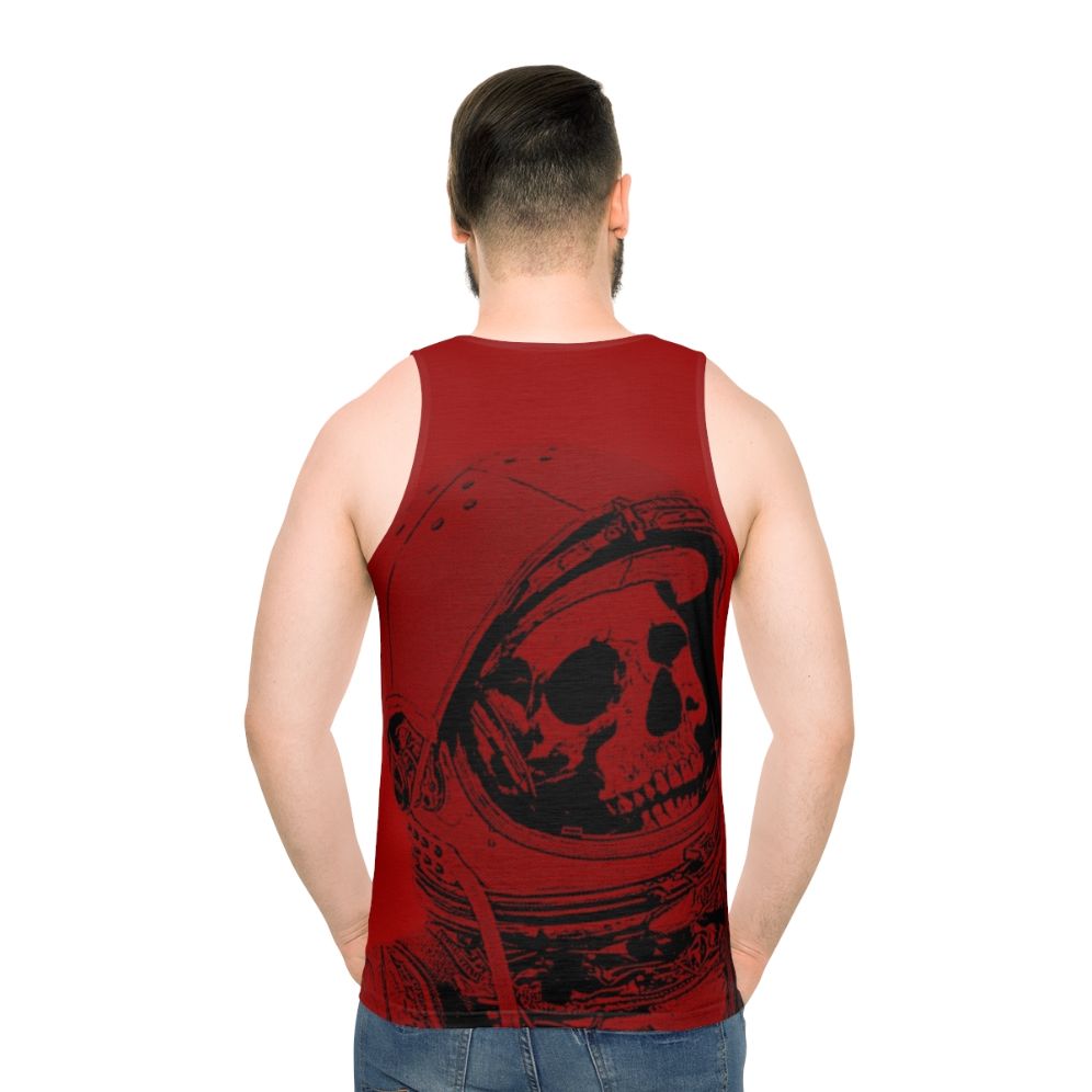 Astronaut tank top with skull design and space imagery