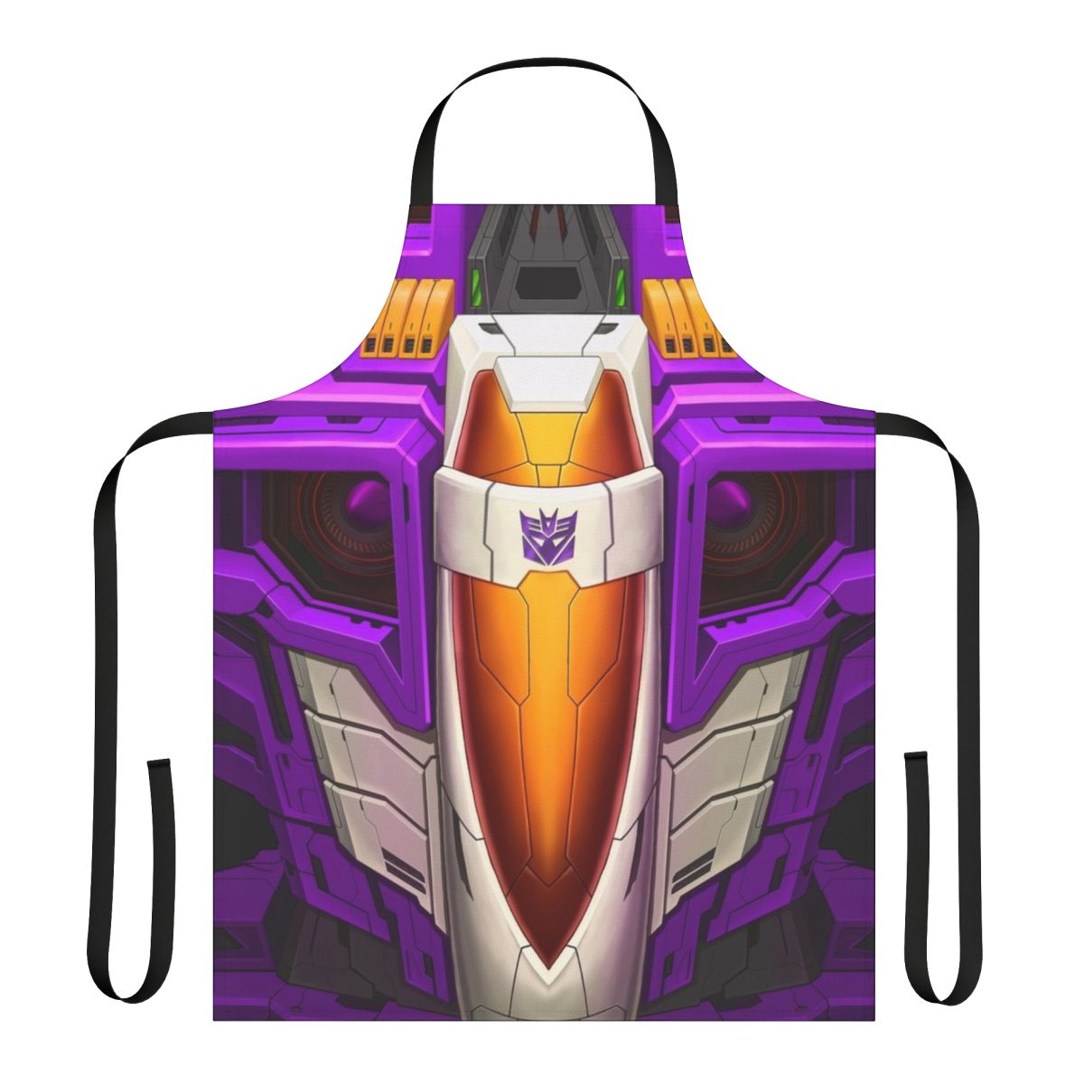 Transformers-themed apron featuring the Decepticon character Skywarp