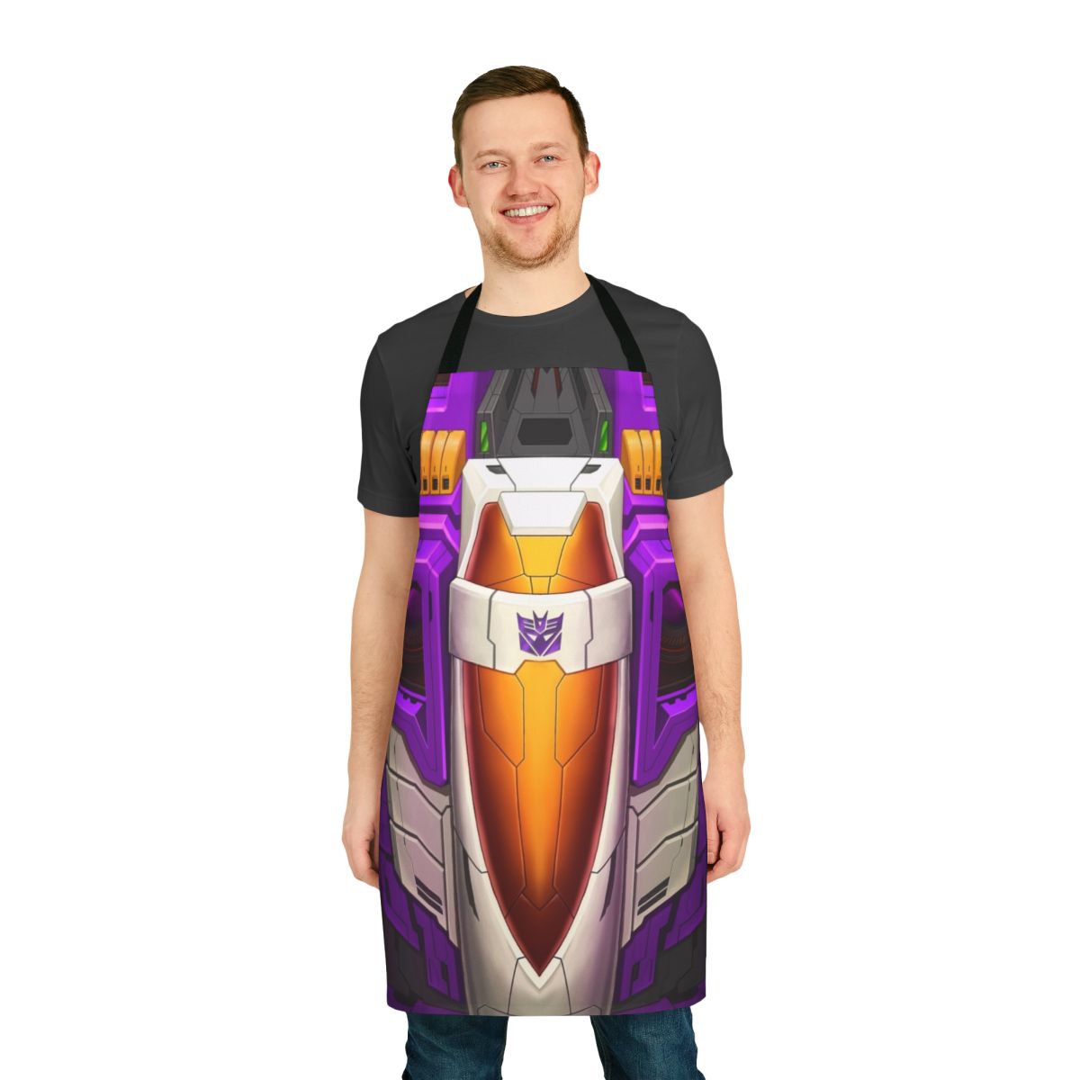 Transformers-themed apron featuring the Decepticon character Skywarp