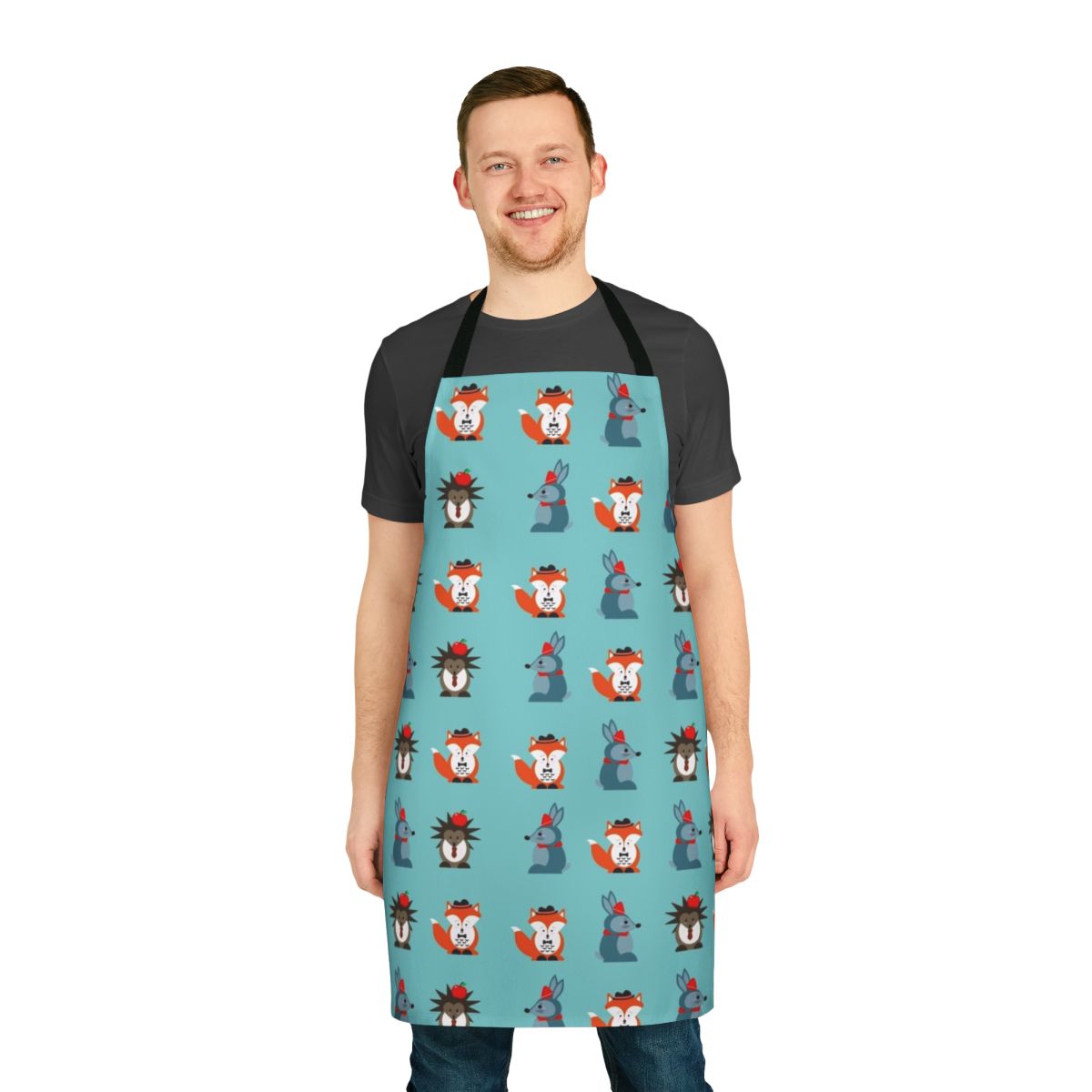 Decorative dark animals pattern on an apron
