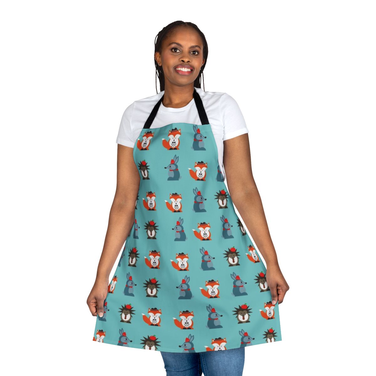 Decorative dark animals pattern on an apron