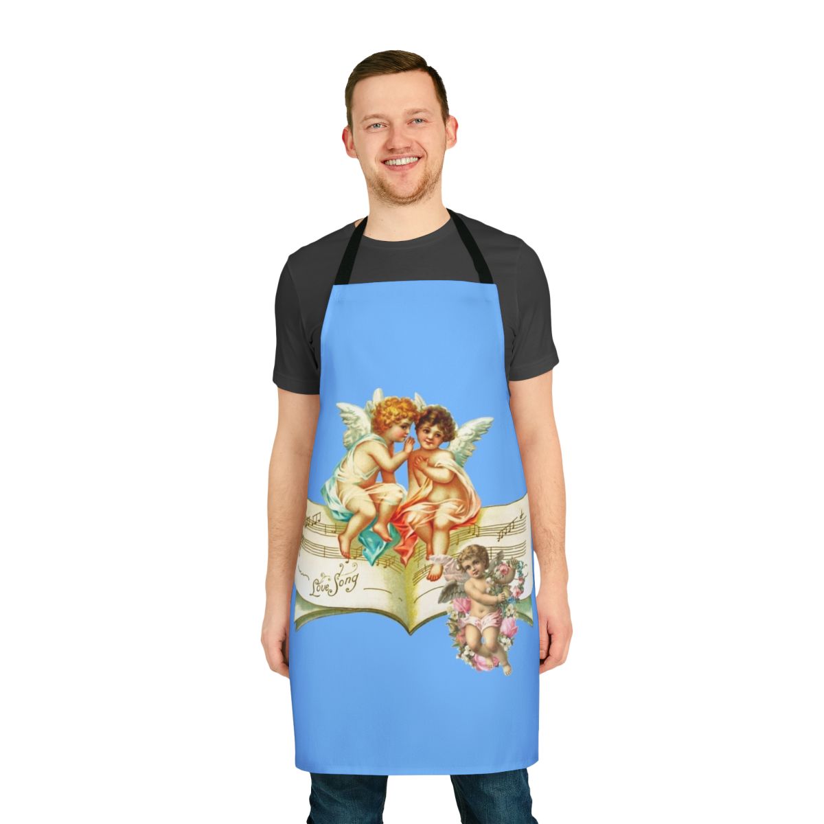 Decorative apron featuring vintage-style music angels and cherubs