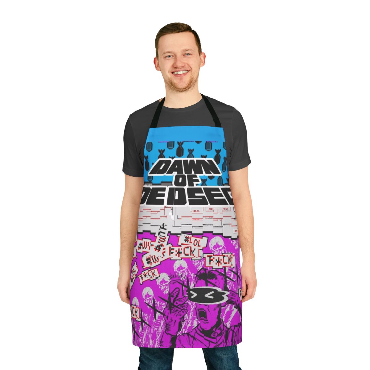 Dedsec-themed apron featuring the iconic imagery from the Watch Dogs video game series