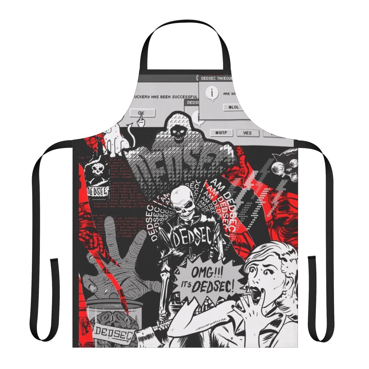 Dedsec-Inspired Apron with Digital Camouflage Pattern
