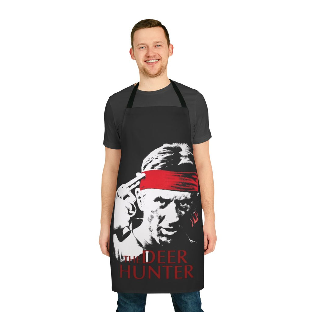 Deer Hunter 1978 inspired apron with forest and hunting imagery