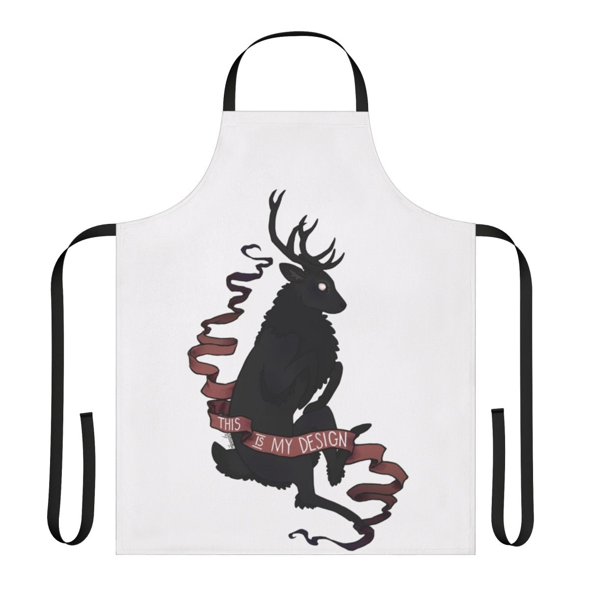 Deer stag apron with "This Is My Design" text, inspired by the Hannibal TV series