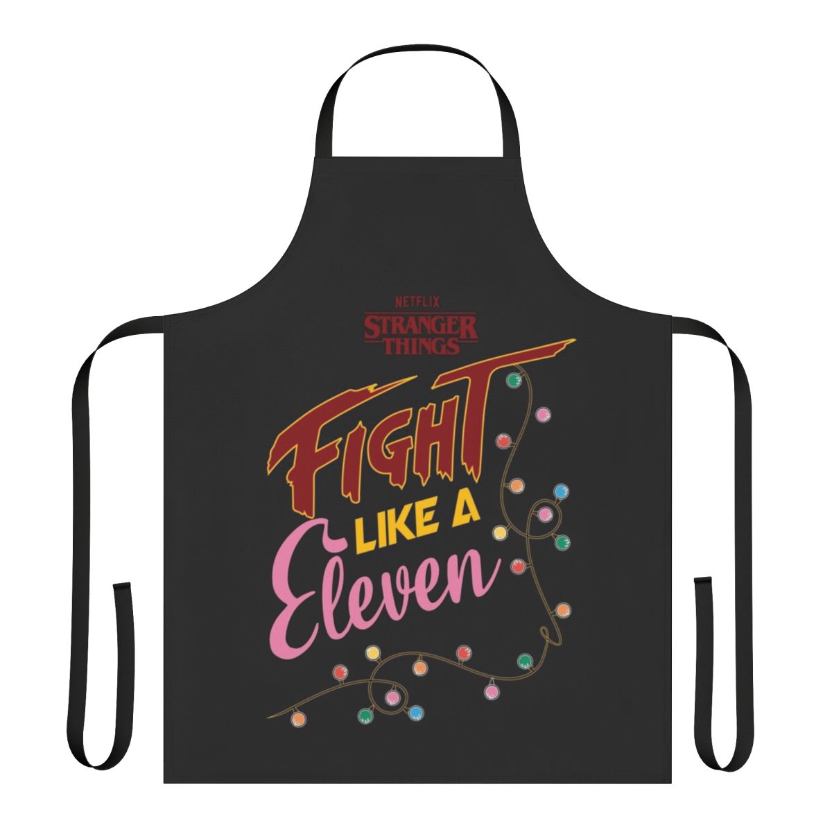 Stranger Things inspired apron featuring Eleven and the Demogorgon