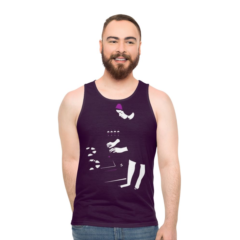 Delia Derbyshire electronic music pioneer portrait on unisex tank top