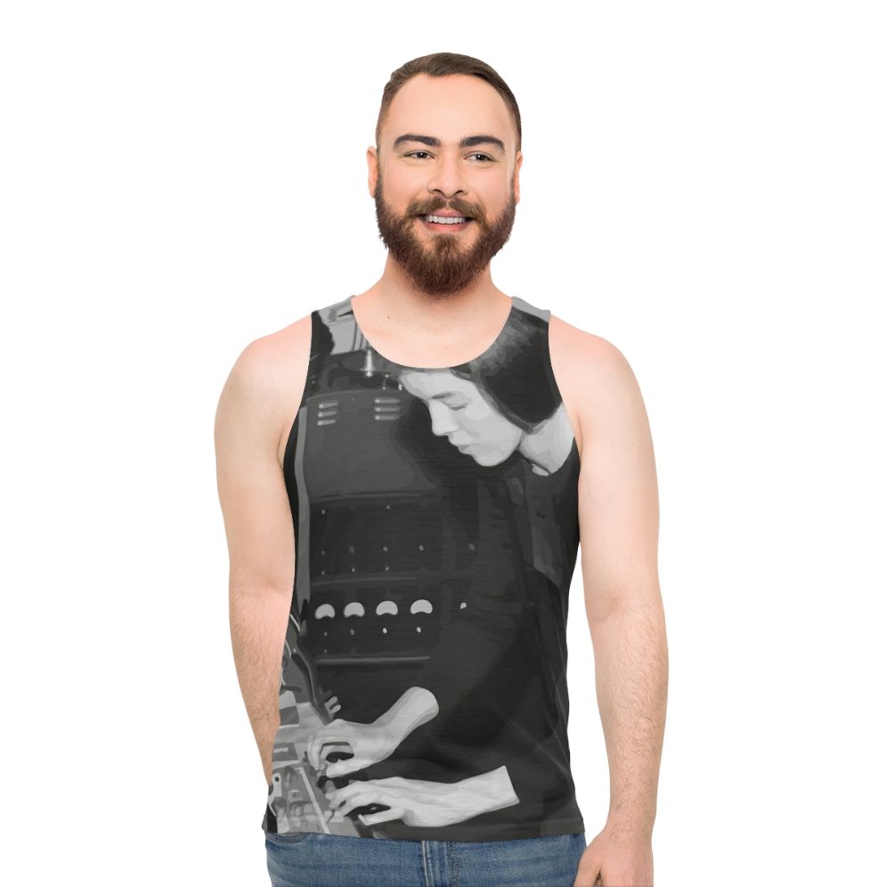 Delia Derbyshire unisex tank top for electronic music fans