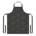 Detailed stegosaurus inspired lace apron in black and grey