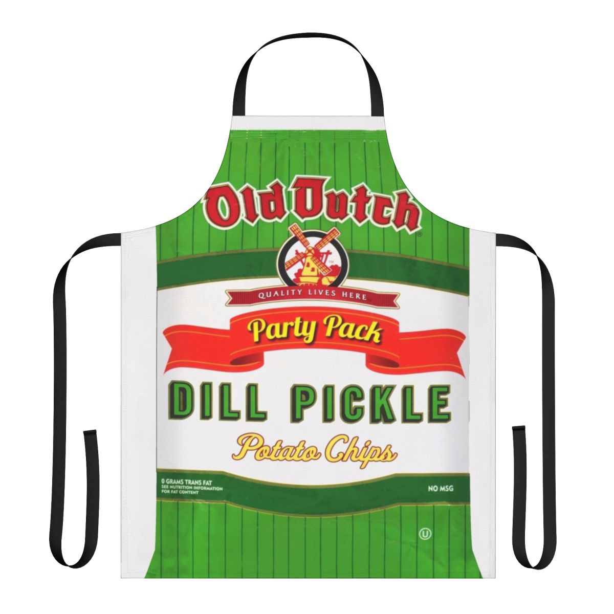 Apron featuring the iconic Old Dutch Dill Pickle Chips design