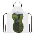 Colorful apron featuring playful dogs running in a park