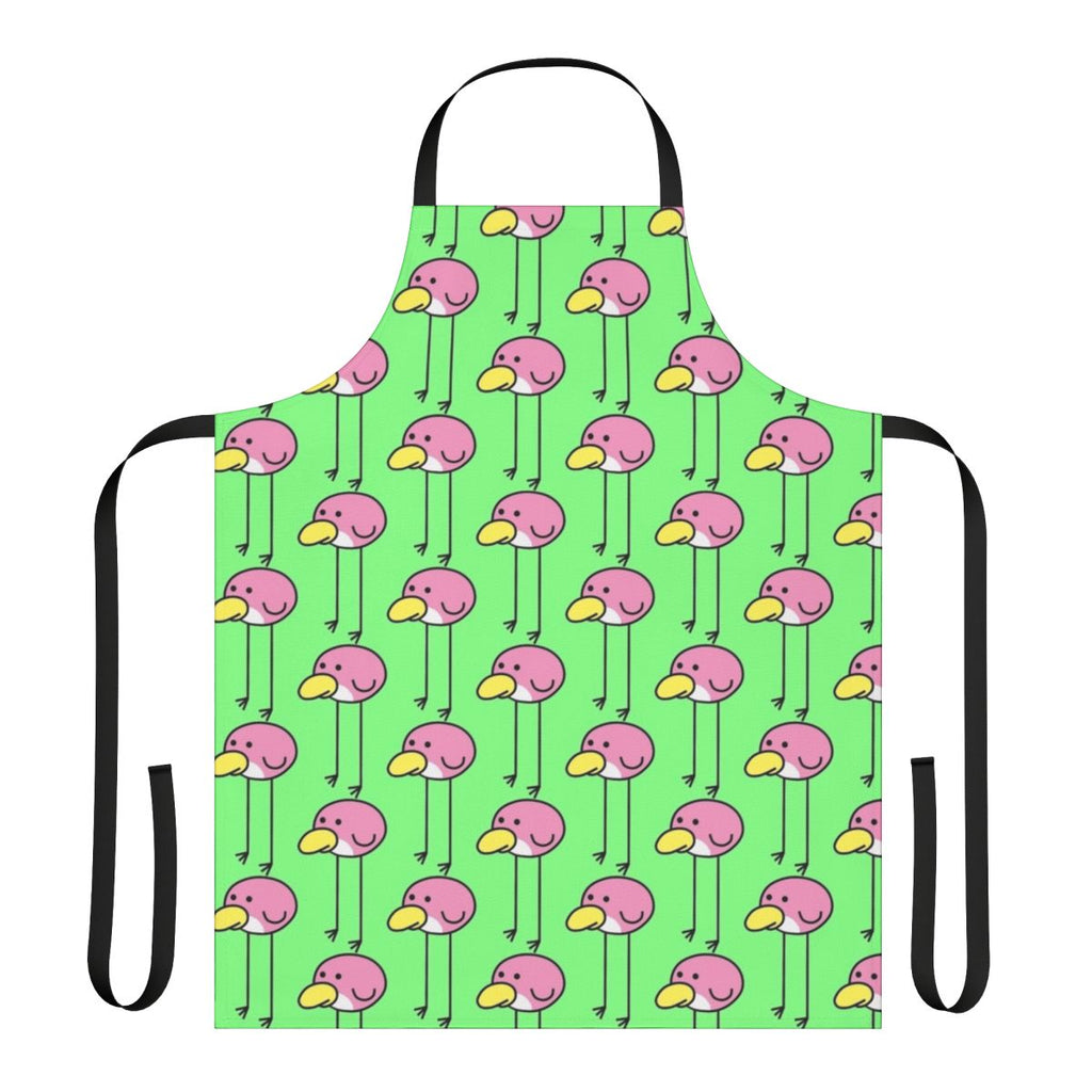 A stylish and whimsical apron featuring a flock of huebirds, inspired by the popular Nintendo game Rhythm Heaven.