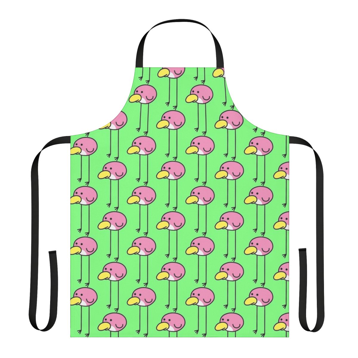 A stylish and whimsical apron featuring a flock of huebirds, inspired by the popular Nintendo game Rhythm Heaven.