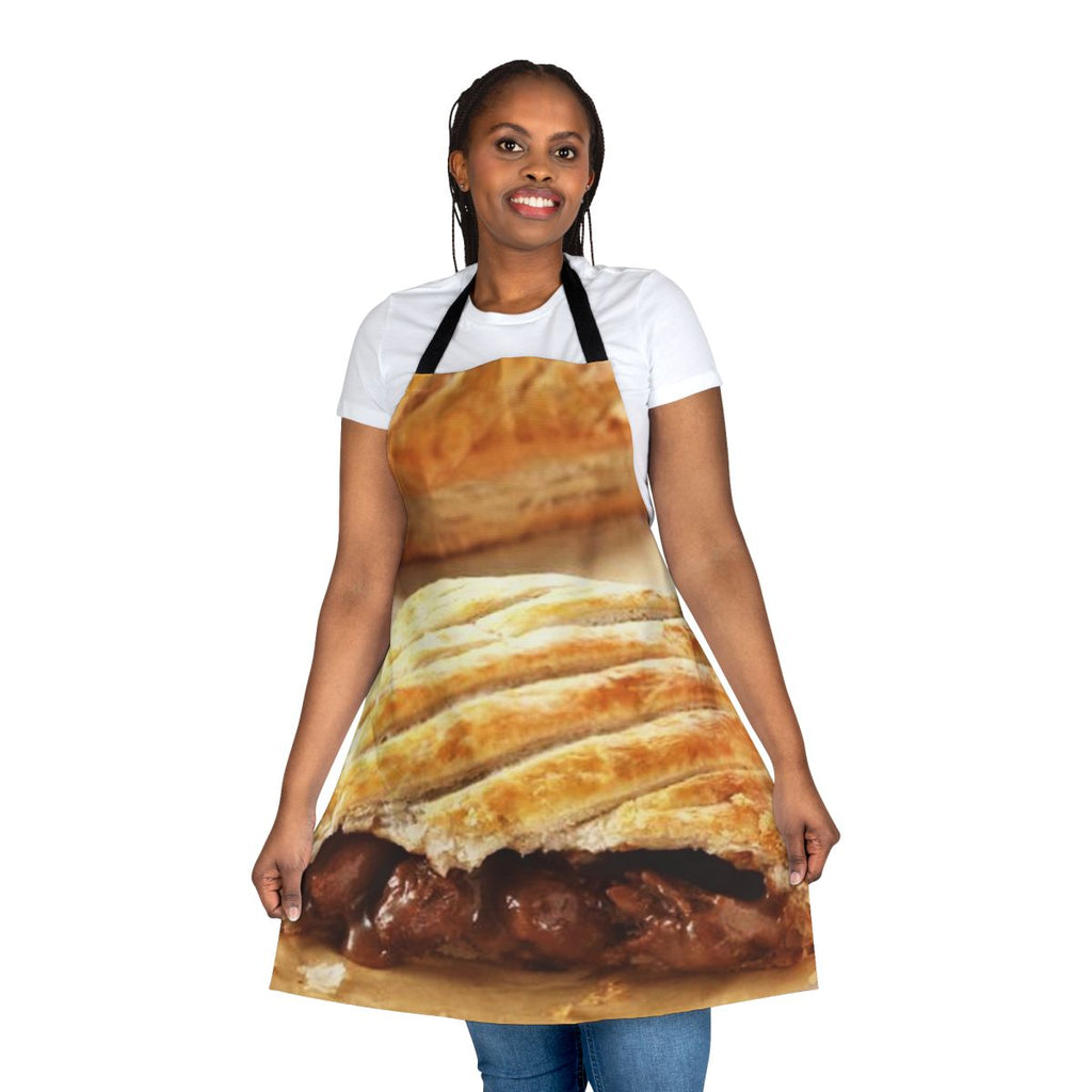 Greggs-inspired steak bake apron with a humorous design