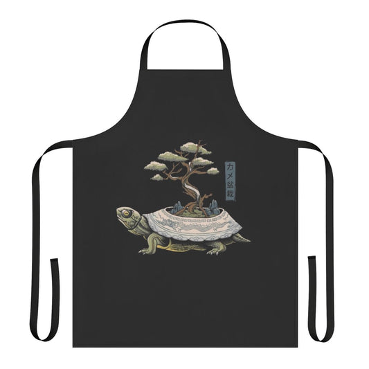 A vibrant apron featuring a charming turtle or "kame" design, perfect for gardening, cooking, or adding a touch of Japanese-inspired style to your kitchen.