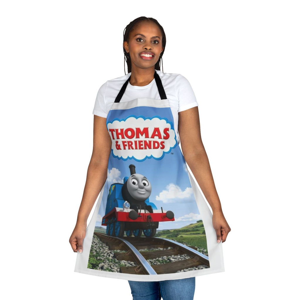 Colorful apron featuring Thomas the Tank Engine and friends for children